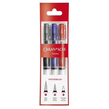 Caran Dache 0115-201/202/203 Lot de 3 brosses à eau