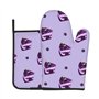 YYHHAOFA Blueberry Cake Prints Ensemble de gants de cuisine et maniques en tissu