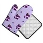 YYHHAOFA Blueberry Cake Prints Ensemble de gants de cuisine et maniques en tissu, anti-brûlure et isolant thermique