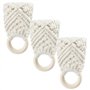 3PCS Macrame TRAPER SONTER Ring 10 Pouces 10 Pouces décoratifs de Serviette de Crochet Boho Blanc décoratif avec Anneau en Bois 