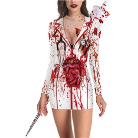 JSGHGDF Costume d'infirmière pour femme - Uniforme d'infirmière - Costume d'Halloween - Lingerie de costumade - Jeu d'infirmière