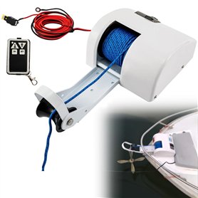 ANXYYDS Guindeau électrique 45LBS 12V Guindeau de Bateau Treuil électrique