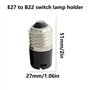 Ksikdeg Support d'ampoule E27 vers B22 - Adaptateur de douille d'ampoule, longue durée de vie - Convertisseurs de base de lampe 