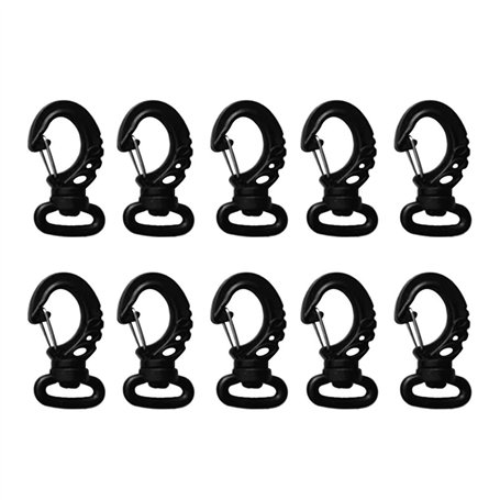 Ksikdeg Lot de 10 émerillons en nylon avec crochet à ressort pour la plongée sous-marine à extrémité unique pour porte-clés