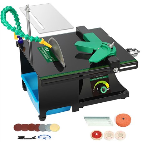 MLYYYDSS Mini Table scie Roche lapidaire polisseuse Banc Tampon Machine Bricolage Tour Outils 1000-11019r/min avec Arbre Flexibl