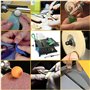 MLYYYDSS Mini Table scie Roche lapidaire polisseuse Banc Tampon Machine Bricolage Tour Outils 1000-11019r/min avec Arbre Flexibl