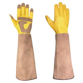 WSYJWEX Gants de jardin 1 paire en cuir 18 pouces de jardinage long gants pour hommes femmes jardinage épineux pour cactus