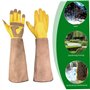 WSYJWEX Gants de jardin 1 paire en cuir 18 pouces de jardinage long gants pour hommes femmes jardinage épineux pour cactus, élag