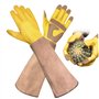 WSYJWEX Gants de jardin 1 paire en cuir 18 pouces de jardinage long gants pour hommes femmes jardinage épineux pour cactus, élag