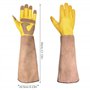 WSYJWEX Gants de jardin 1 paire en cuir 18 pouces de jardinage long gants pour hommes femmes jardinage épineux pour cactus, élag