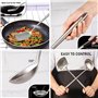 Spatule et louche pour wok de 43,2 cm, cuillère à écumoire, spatule fendue – Ensemble d'ustensiles de cuisine en acier inoxydabl