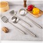 Spatule et louche pour wok de 43,2 cm, cuillère à écumoire, spatule fendue – Ensemble d'ustensiles de cuisine en acier inoxydabl