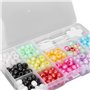 Perles de Tresse de Cheveux, 365pcs 12 Couleurs Perle Cheveux Tresse Ensemble D'accessoires de Dreadlocks de Perruque de Bricola