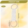 Anneau de Serviette 3pcs 10x2, 6 Pouces Crochet Serviette de Boho Porte-Macrame avec Anneau en Bois Blanc Support décoratif Poly
