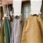 Anneau de Serviette 3pcs 10x2, 6 Pouces Crochet Serviette de Boho Porte-Macrame avec Anneau en Bois Blanc Support décoratif Poly
