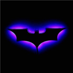 Applique murale LED d'intérieur avec télécommande USB Batman Miroir RGB Lampe murale pour armoire