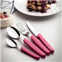 Tramontina - TRAMONTINA-Ménagère 24 pcs Carmel Inox et Plastique Fushia - Ensemble de Couverts Moderne et Pratique. Design Éléga