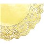 Lot de 100 sets de table ronds en papier avec dentelle dorée 30,5 cm