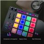 MACHINE MIDI PAD BEAT MAKER, DRUM MACHINE avec 16 Tampons de Tambour Rétro-éclairés, 2 Faders Attribuables et 2 Boutons Réglable