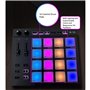 MACHINE MIDI PAD BEAT MAKER, DRUM MACHINE avec 16 Tampons de Tambour Rétro-éclairés, 2 Faders Attribuables et 2 Boutons Réglable