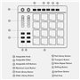 MACHINE MIDI PAD BEAT MAKER, DRUM MACHINE avec 16 Tampons de Tambour Rétro-éclairés, 2 Faders Attribuables et 2 Boutons Réglable