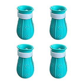 DEDEMCO Lot de 4 paires de bottes en silicone anti-griffures réglables pour pattes de chat pour le bain