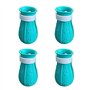 DEDEMCO Lot de 4 paires de bottes en silicone anti-griffures réglables pour pattes de chat pour le bain