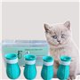 DEDEMCO Lot de 4 paires de bottes en silicone anti-griffures réglables pour pattes de chat pour le bain, le rasage, le traitemen