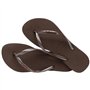 Havaianas HAV.Slim Logo Metallic Sandales pour femme, marron fonc�, 39/40 EU