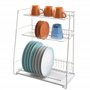 Metaltex 32434414080 ATOLL Egouttoir avec 3 Niveaux Fil plastifié LDPE Blanc42 x 22 x 50 cm