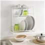 Metaltex 32434414080 ATOLL Egouttoir avec 3 Niveaux Fil plastifié LDPE Blanc42 x 22 x 50 cm