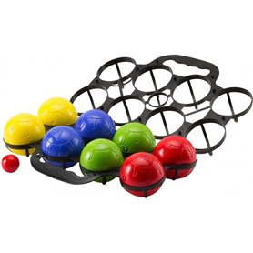 l&j Jeu de pétanque de plage - Boules de jardin avec étui de transport - Ensemble de 8 boules colorées complètes
