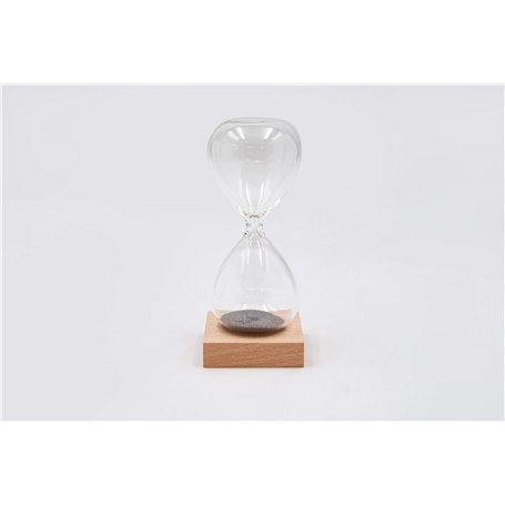 MASCAGNI Sablier Magnétique base en bois - H. 13 cm - Objet de Décoration intérieure avec création de boules exceptionnelles tou