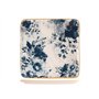 H&h piatto quadrato indigo in stoneware beige e blu cm26