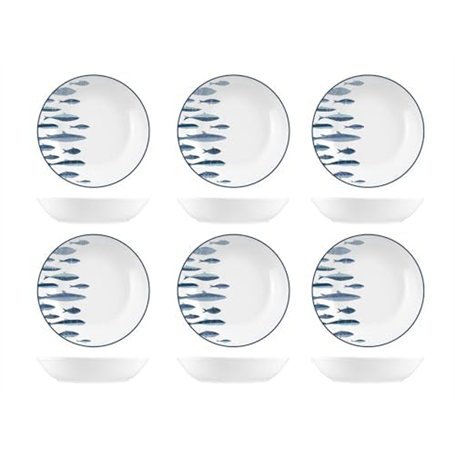 H&h set 6 piatti fondi atlantic cm20