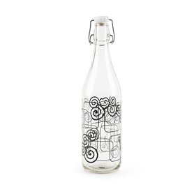 Excelsa Magic Black Bouteille d'eau 1 litre en verre avec joint