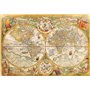 Clementoni | Puzzle Carte du Monde Vintage pous Adultes | 14 Ans+ | 2000 Pièces | Jeu de Société| Carte Double Hémisphère Style 
