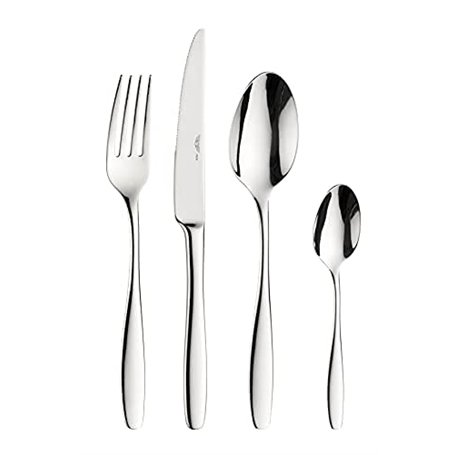 Prima Collection Elba Lot de 24 couverts en acier inoxydable 18/10 pour 6 personnes comprenant 6 cuillères de table