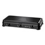 KEMPER - Réchaud gaz portable 3 feux 3450W Noir Couvercle Plaque de cuisson
