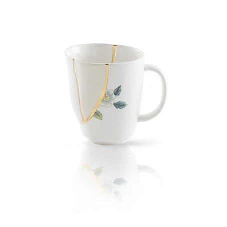 Seletti Kintsugi Tasse Mug en Porcelaine et Or 24 carats Mod. 1