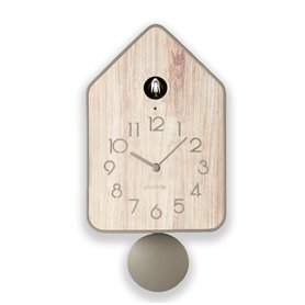 Guzzini - QQ-UP Horloge Murale avec Pendule - Gris Tourterelle