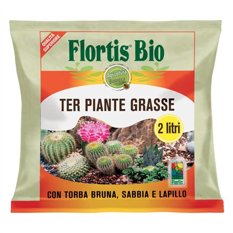 FLORTIS Terreau pour plantes grasses 2 l soin des plantes intérieures extérieures
