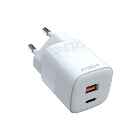 Chargeur mural Celly TC2USBUSBC20EVO Blanc 20 W