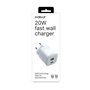 Chargeur mural Celly TC2USBUSBC20EVO Blanc 20 W