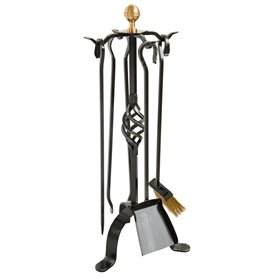 Trevi – Kit accessoires cheminée h cm 65 en fer forgé