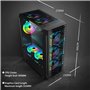 Mid-Tower PC Gaming Case ATX/M-ATX/ITX - USB E/S Avant 3.0 Port - Panneaux Latéraux en Acryli