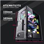 BBNB Boitier ATX Étui De Jeu, Étui De Jeu PC Au Milieu De La Tour ATX/M-ATX/ITX - Porceau De 3,0 USB 3.0 USB À l'avant - Panneau