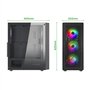 Nuwo Rodan R603 Noir Boîtier PC Gaming Mid Tower ATX, Micro-ATX, Mini-ITX, 4 Ventilateurs LED ARGB adressables de 120 mm préinst
