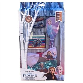 Accessoires pour cheveux Frozen II Disney 16 pièces élastiques brosse pinces pinces avec nœud en boîte