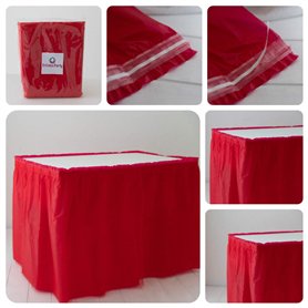 Orkidea jupe de table avec tulle - Fabriquée en Italie - Dimensions : 74 x 420 cm (rouge)